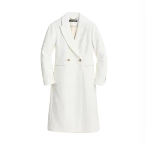 NWT JCrew Mirabelle Top Coat Womens 8 Ivory Cream Italian Wool Cashmere BM546 - Picture 1 of 12